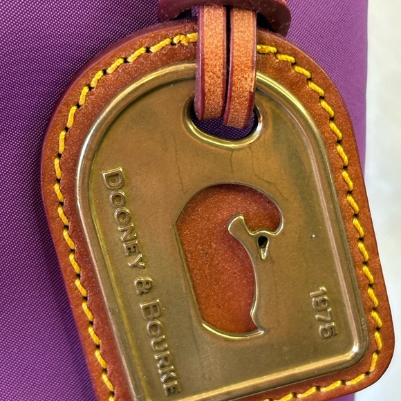 Dooney & Bourke Purple and Brown Shoulder Bag - Picture 3 of 12